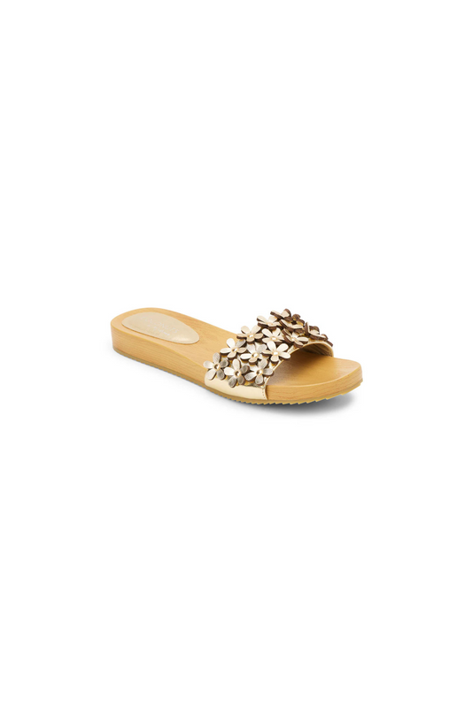 Chelsea Floral Sandal - Gold