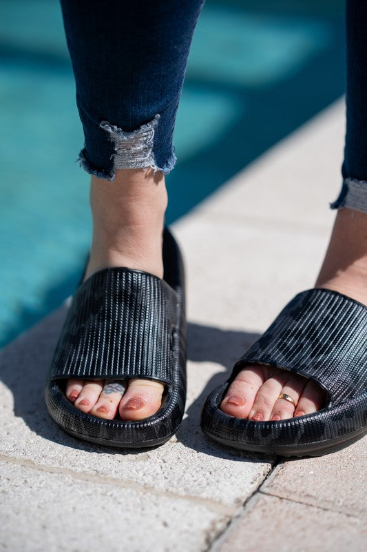 Black Leopard Insanely Comfy Slides