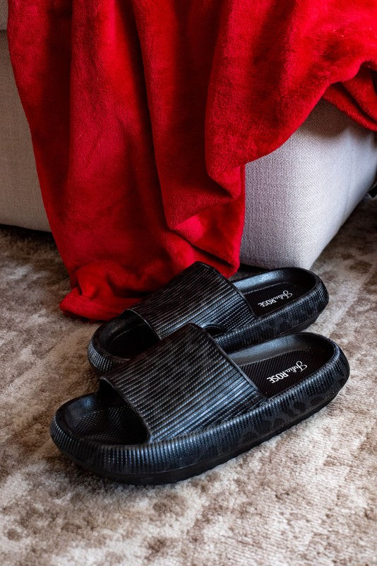 Black Leopard Insanely Comfy Slides