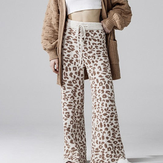 Cozy Soft Leopard Fuzzy Lounge Pants