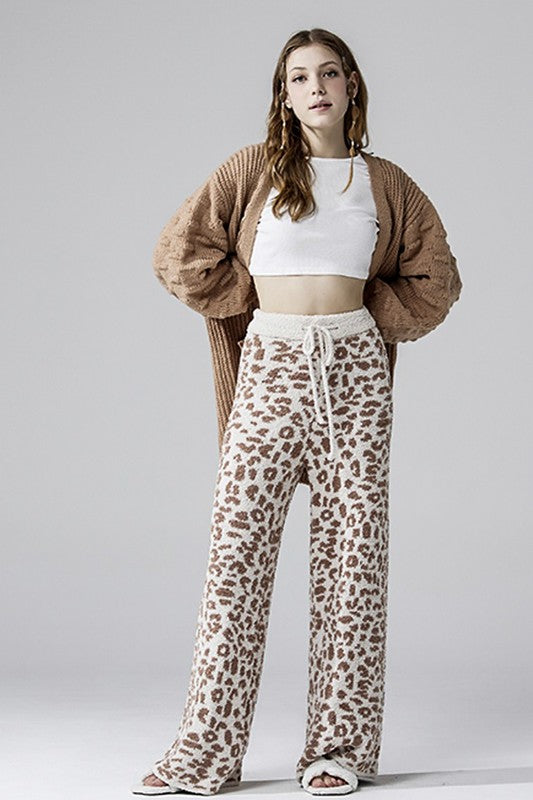 Cozy Soft Leopard Fuzzy Lounge Pants