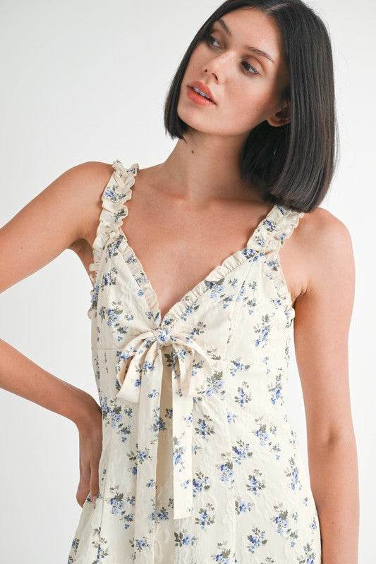 Mini Ruffle Dress with Tie