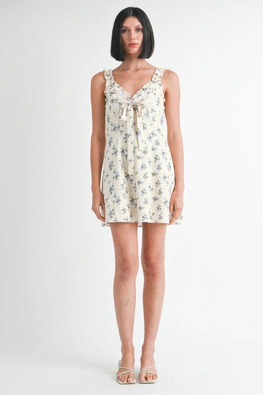 Mini Ruffle Dress with Tie