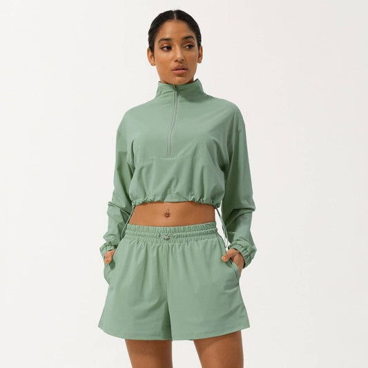 Momentum Half-Zip Shorts Set