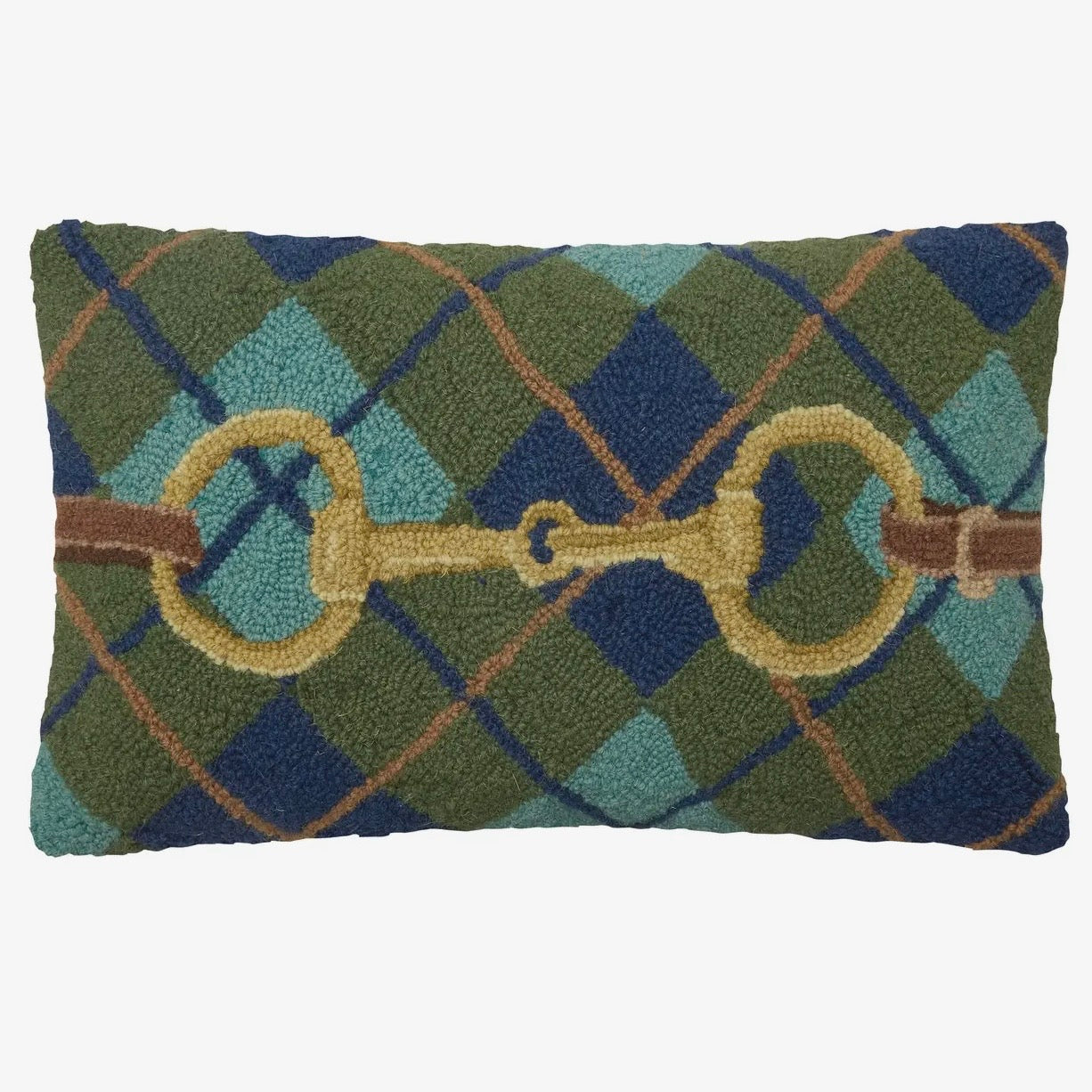 The Plaid Snaffle Bit Hook Pillow