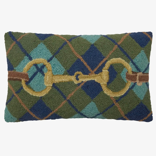 The Plaid Snaffle Bit Hook Pillow