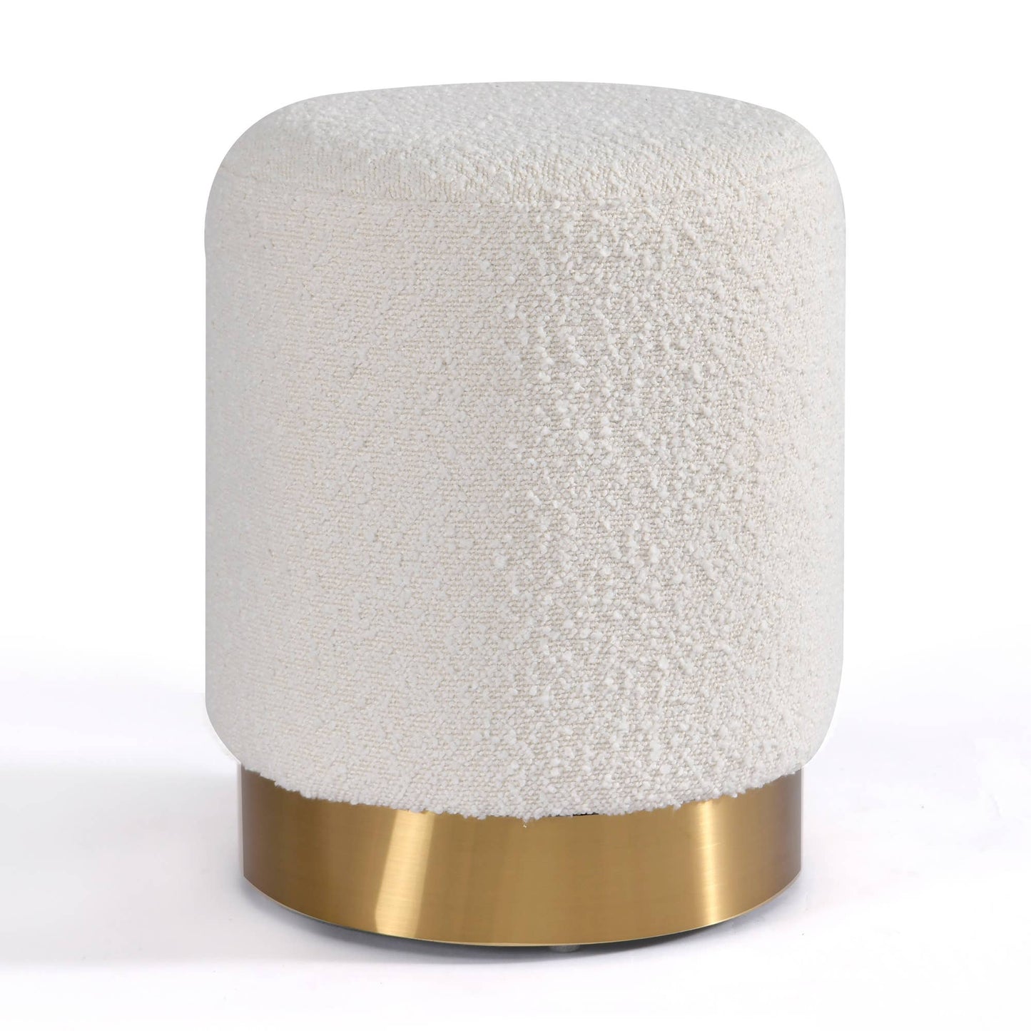 Bellini Boucle Ottoman with Gold Base