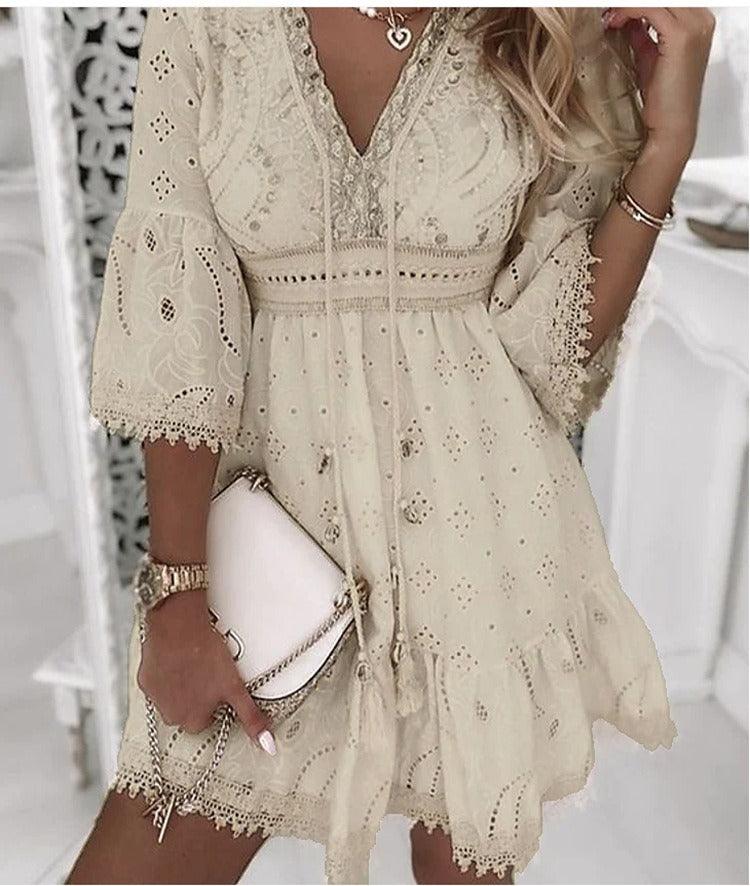 Lace Embroidered Romance Dress