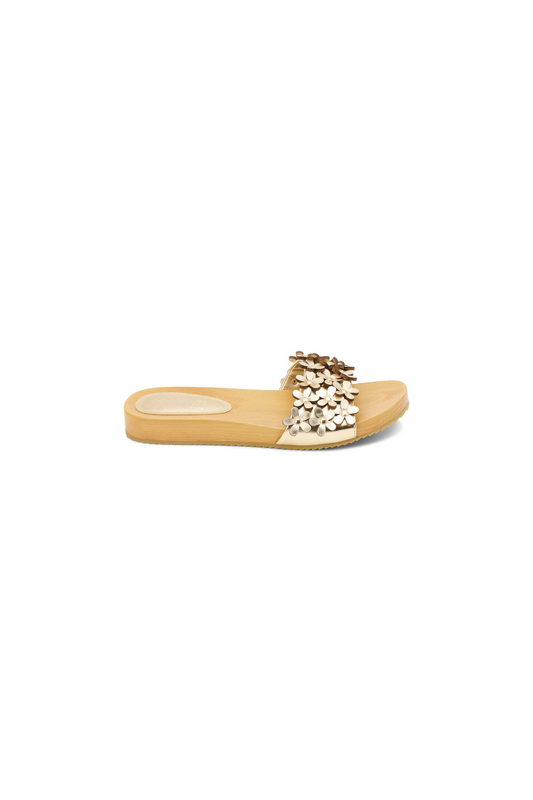 Chelsea Floral Sandal - Gold