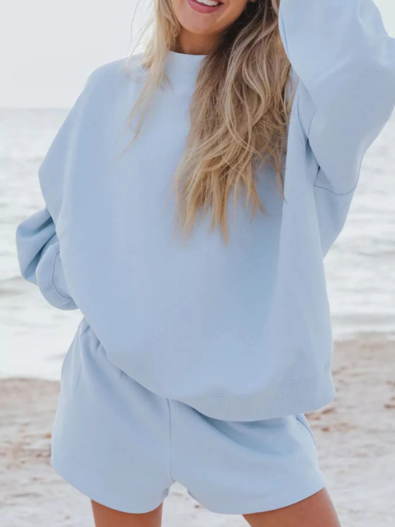 Relaxed Fit Sweatshirt and Shorts Set