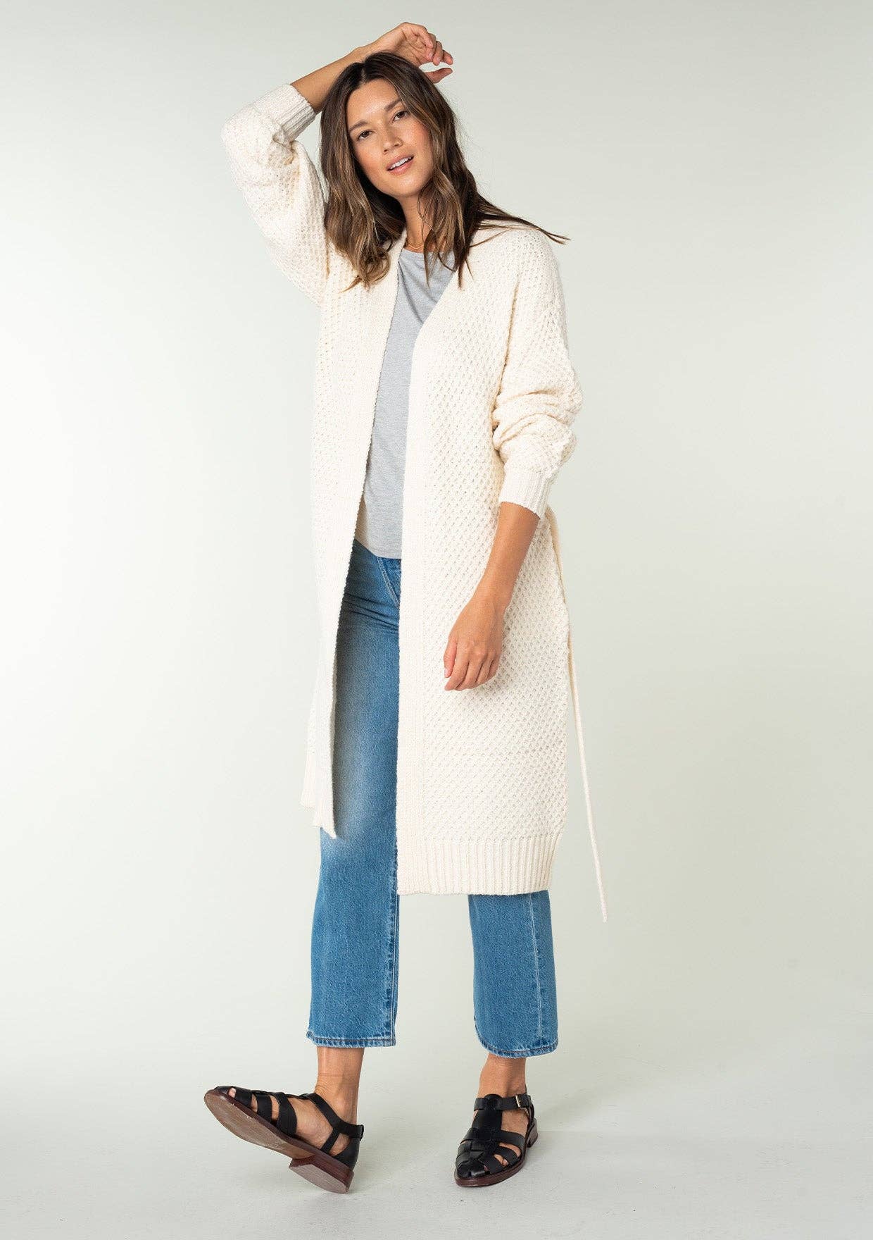 Lovestitch Long Sleeve Tie Front Cardigan