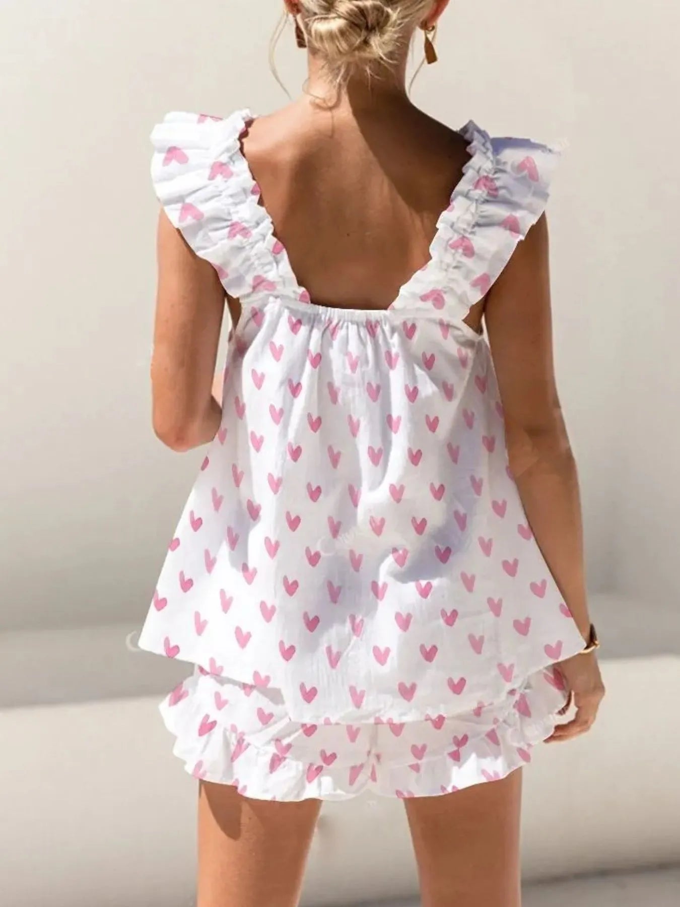 Ruffled Tank and Shorts Set