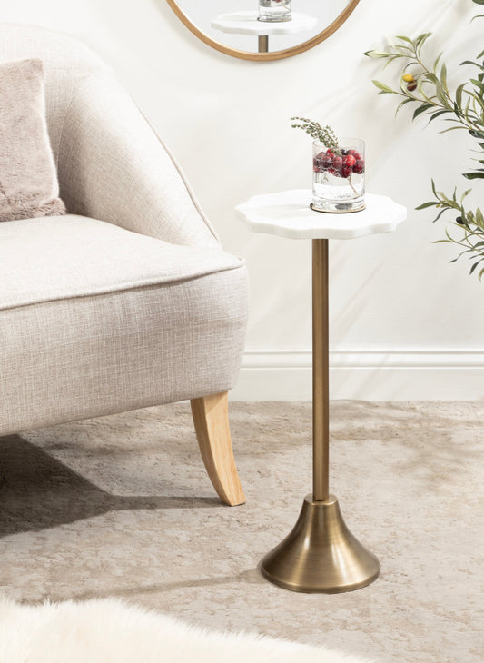 Sanzo Scalloped Marble Table