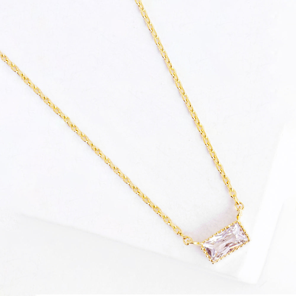 CZ Baguette Pendant