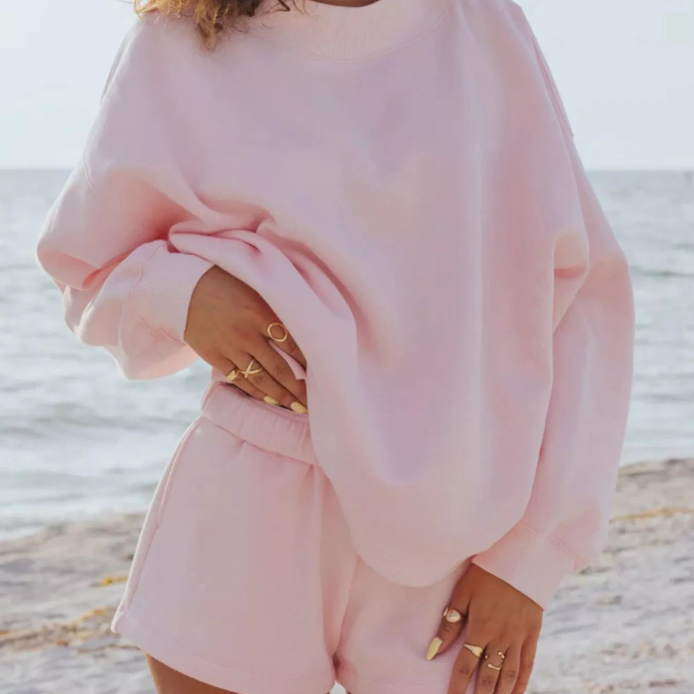 Relaxed Fit Sweatshirt and Shorts Set