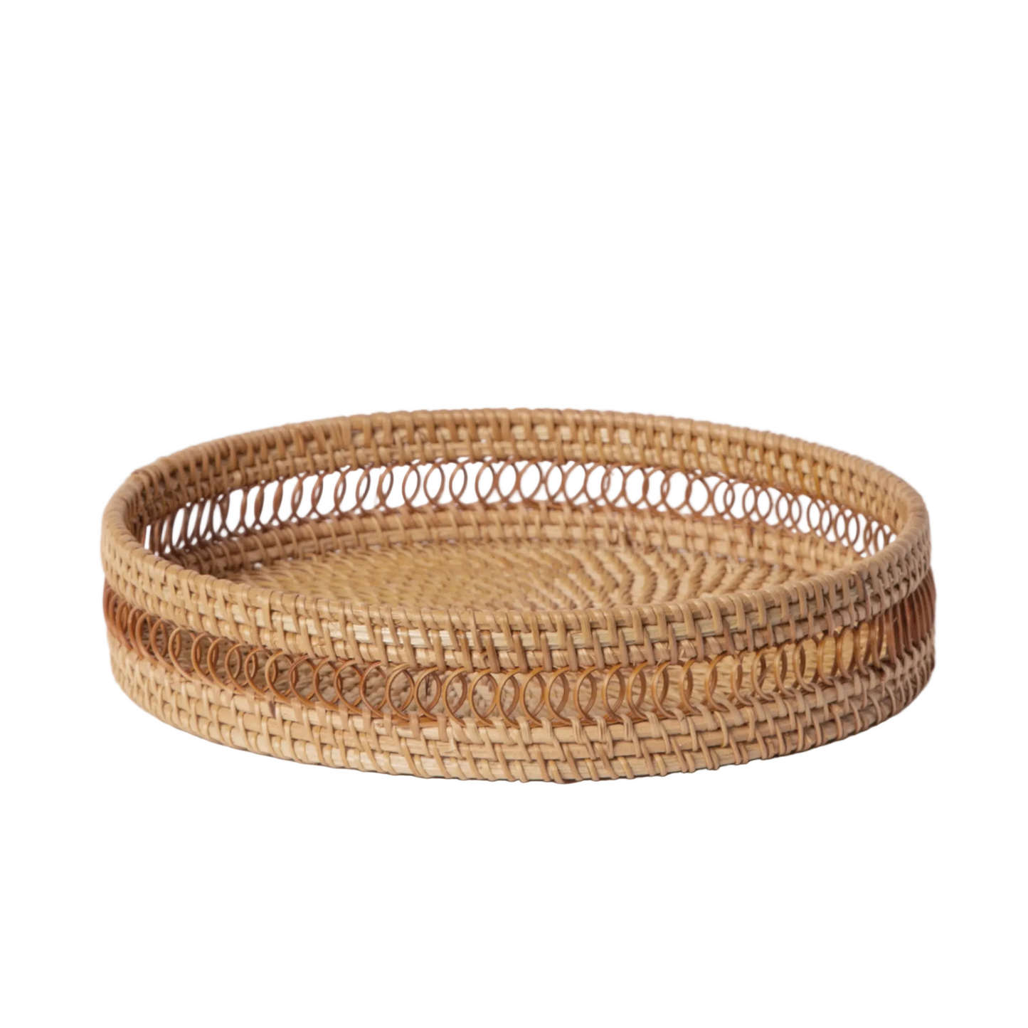 Round Rattan Tray