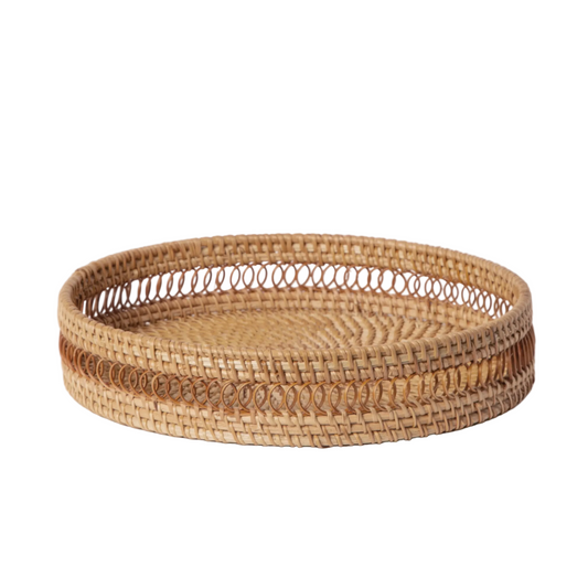 Round Rattan Tray