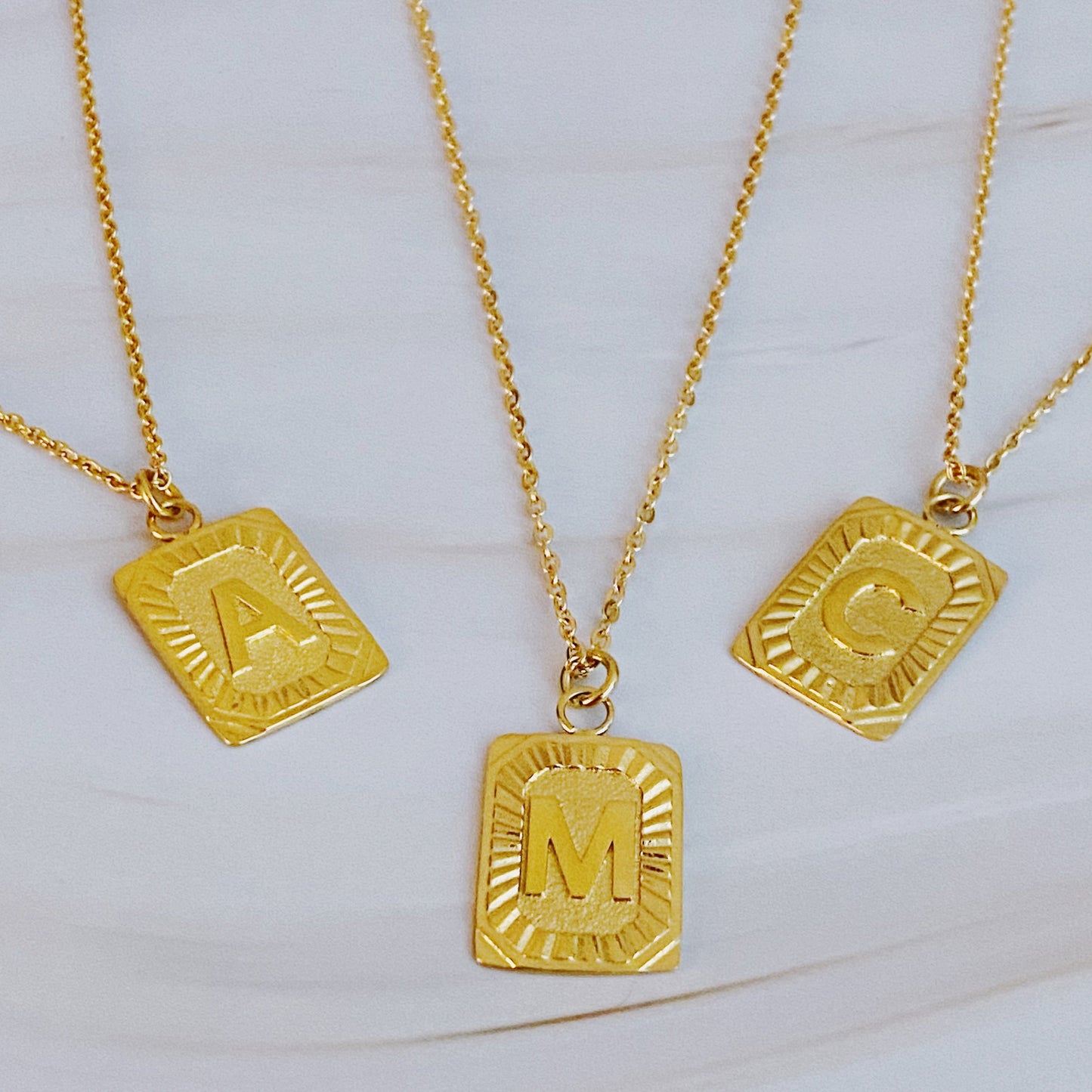 Art Deco Initial Necklace