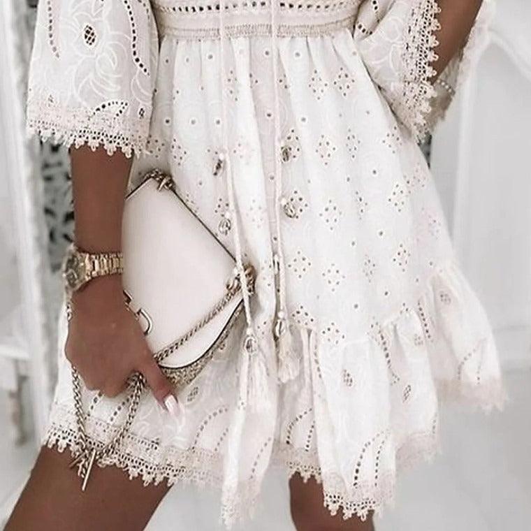 Lace Embroidered Romance Dress