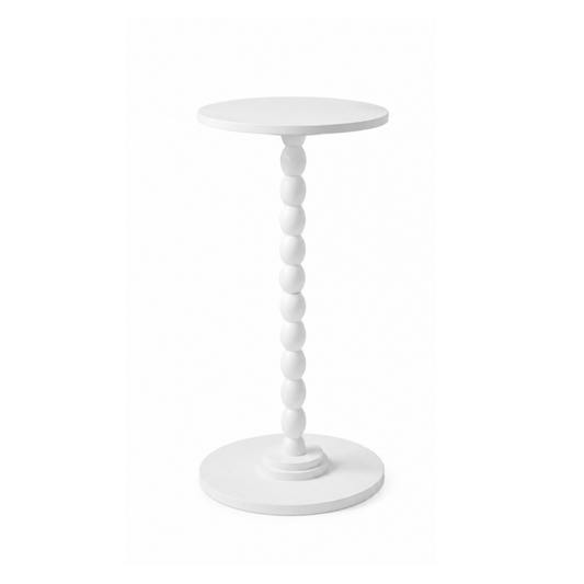 Small Drink Pedestal Table in White