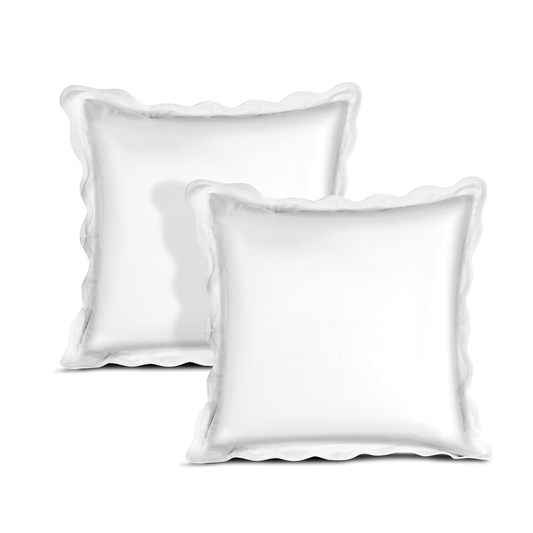White Scalloped Sham Pillow- 24" x 24"
