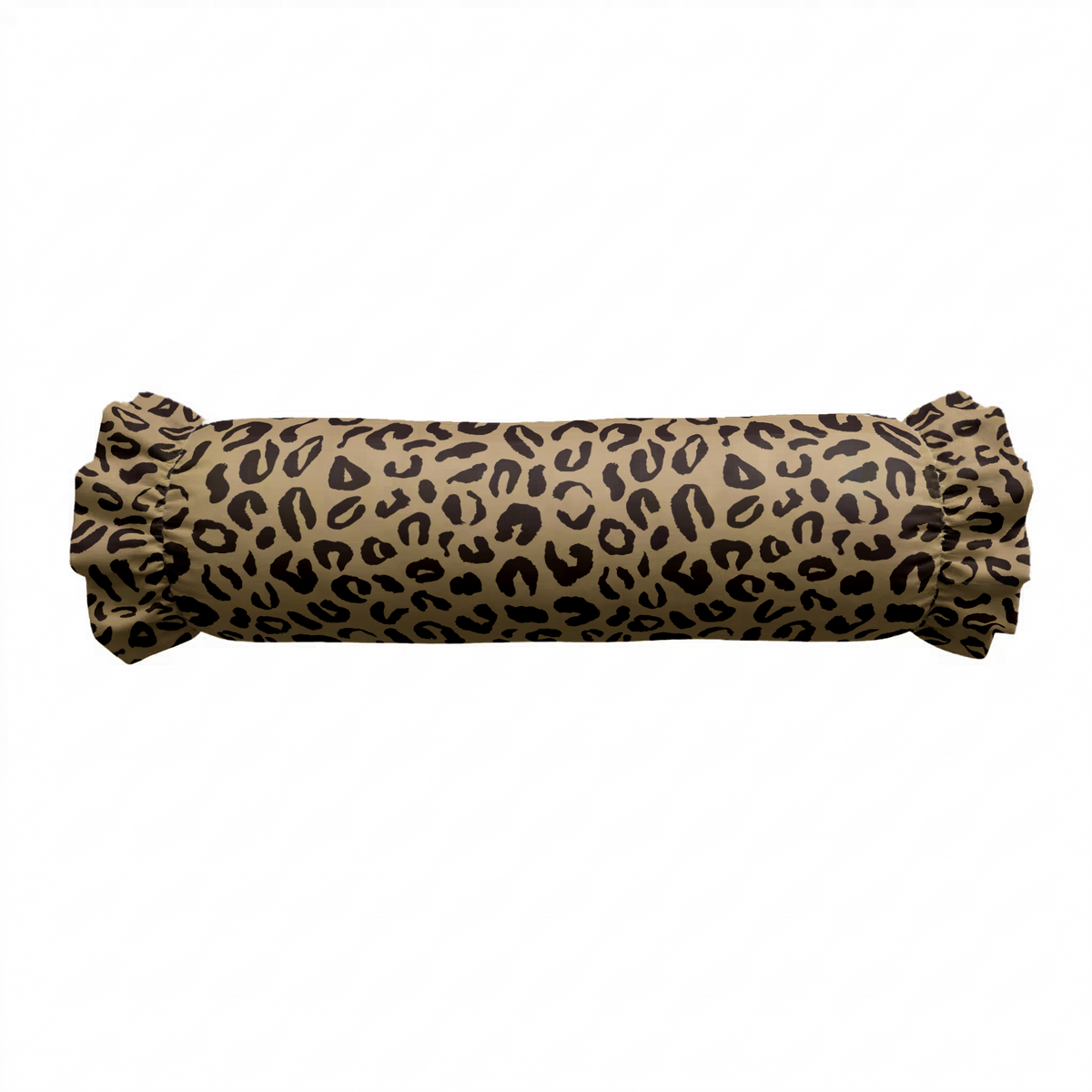 Leopard Spots Ruffled Bolster Pillow | Ruffled Decor Pillow