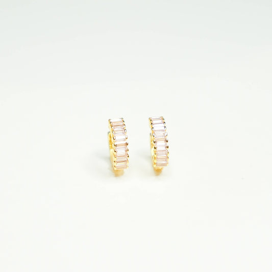Pink Champagne Huggie Earrings