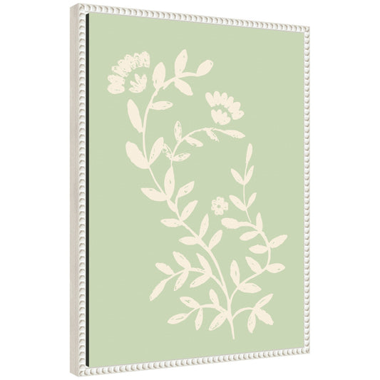 Botanical Pale Green Framed Canvas Wall Art