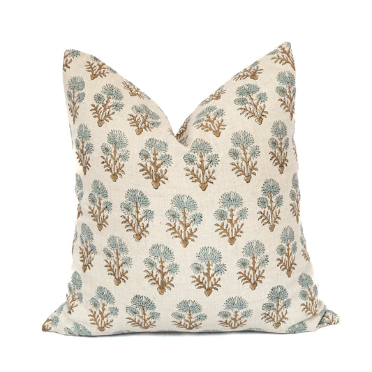 June Block Print Throw Pillow