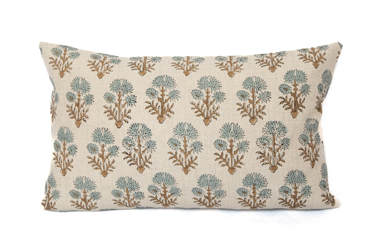 June Block Print Throw Pillow