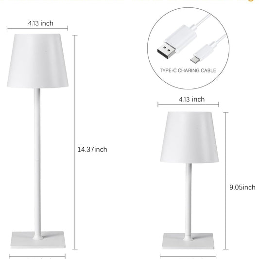 Rechargeable Touch Lamps in Pink (set of 2)
