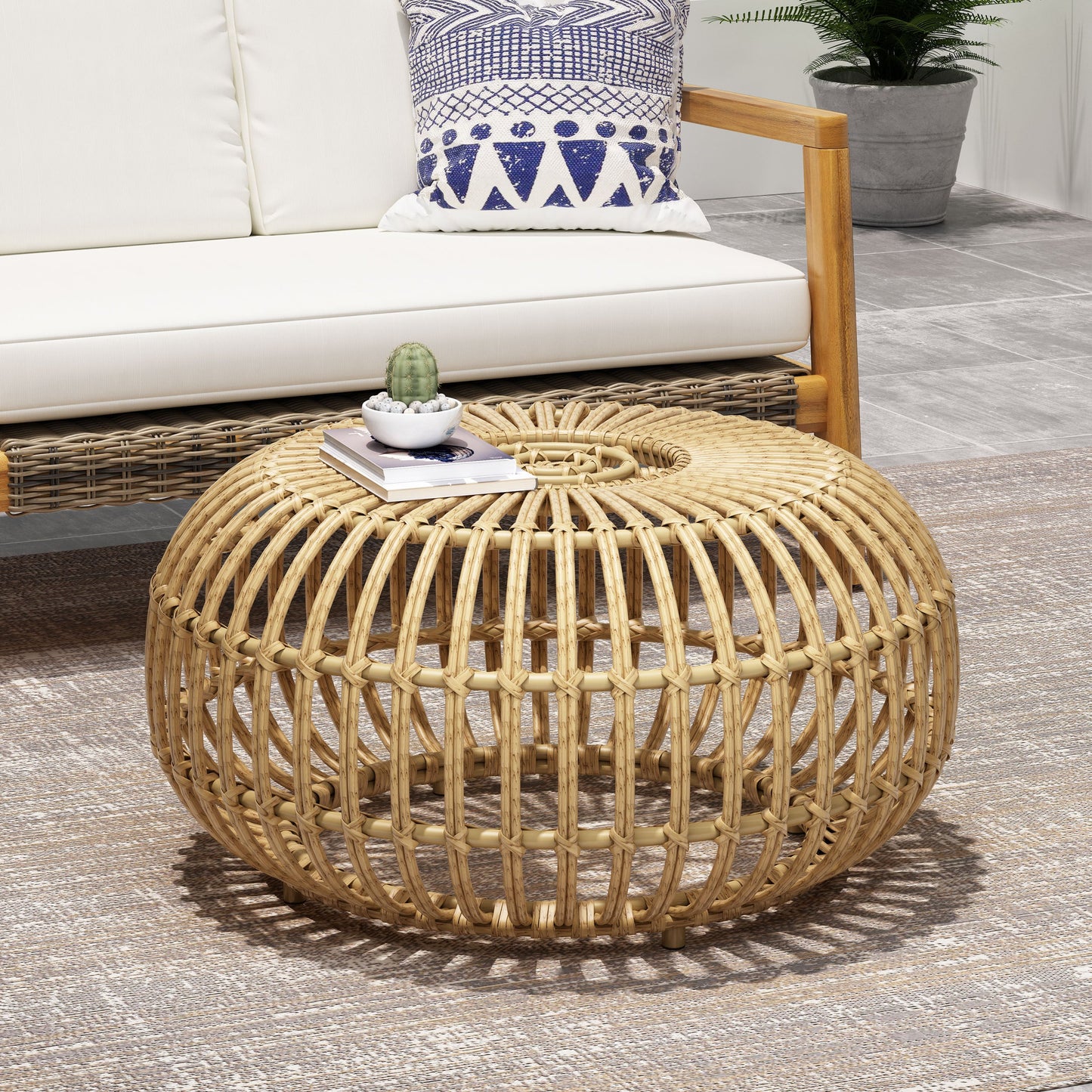 Ottowa Coffee Table | Rattan Weave Accent Table