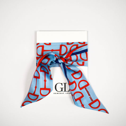 The Gameday Signature Scarf- Light Blue, Red, and Navy
