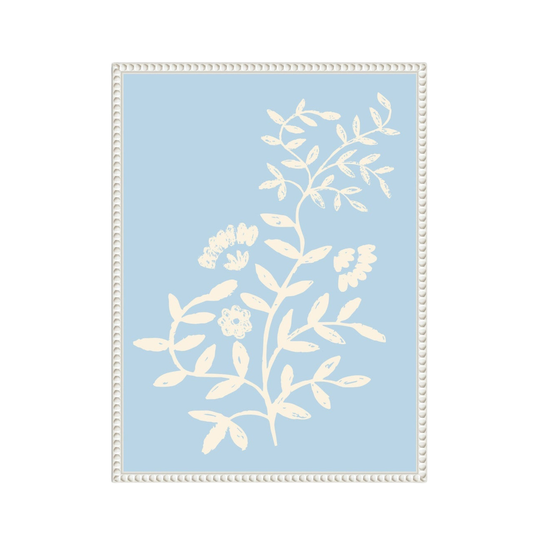 Botanical Pale Blue Framed Canvas Wall Art