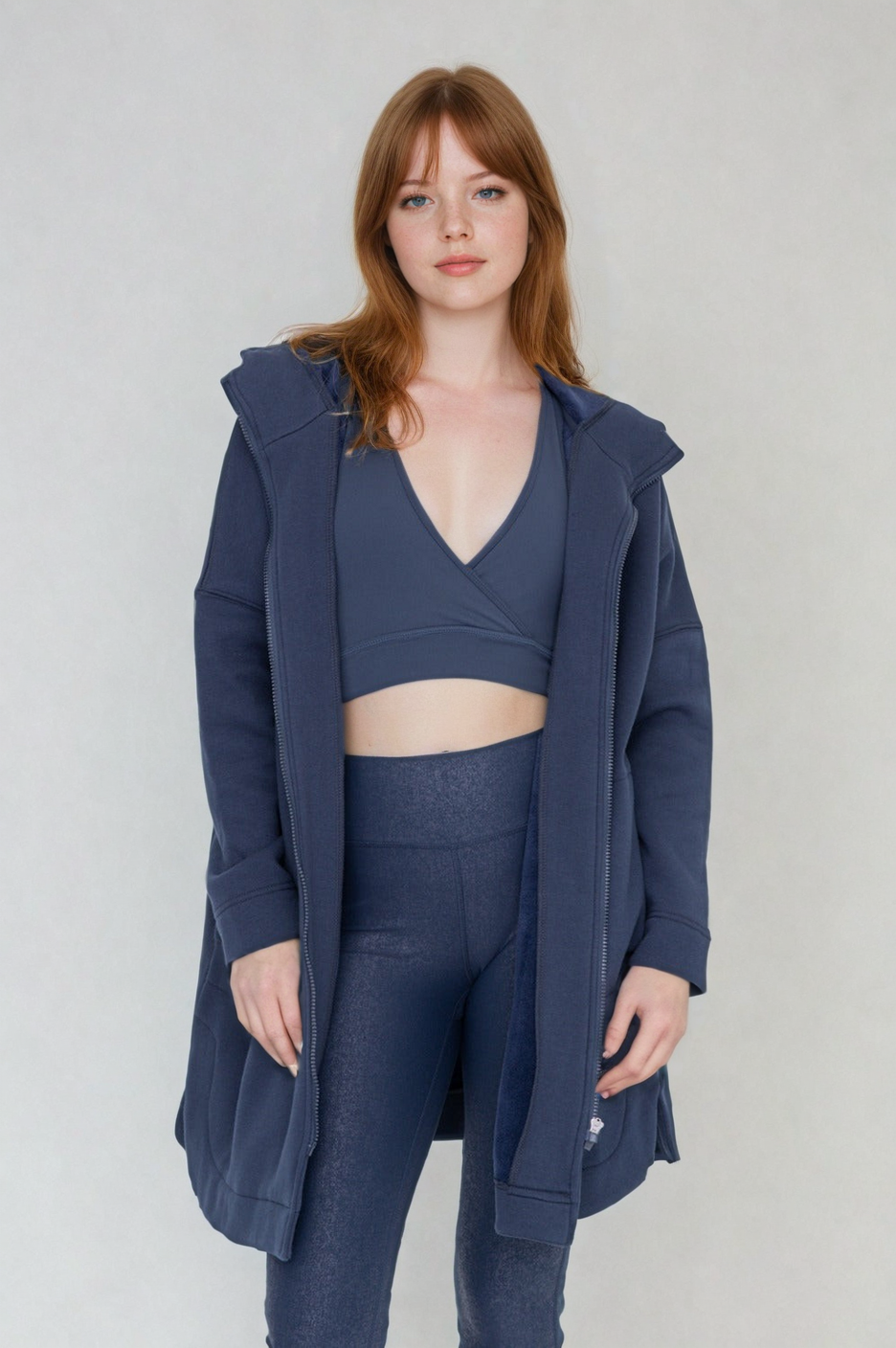 Cozy Comfort  Zip Up Hoodie Jacket in Navy