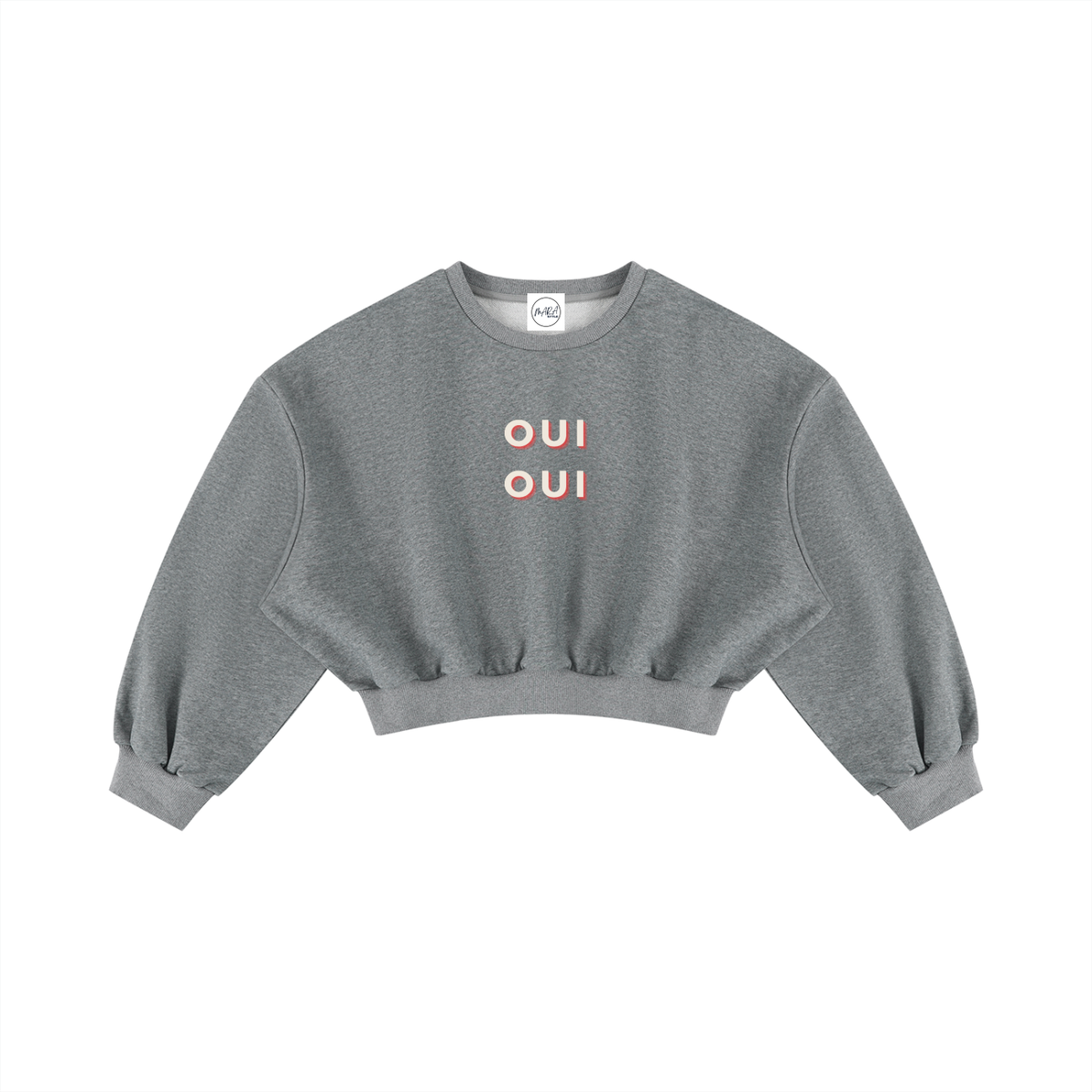 Boxy Cropped OUI OUI Crewneck Sweatshirt