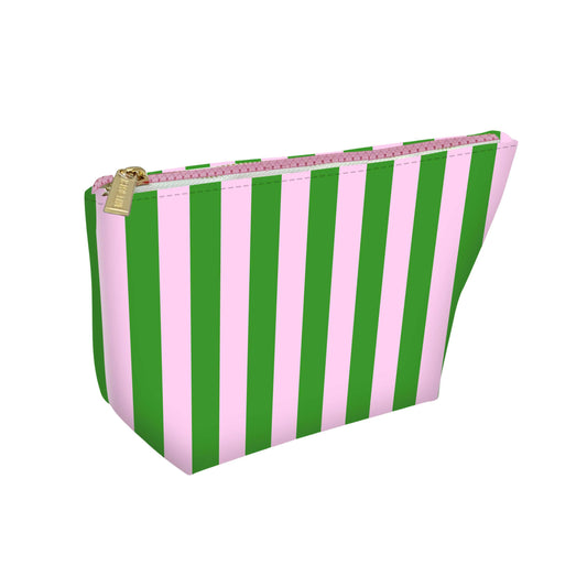 Pink & Green Striped Pouch