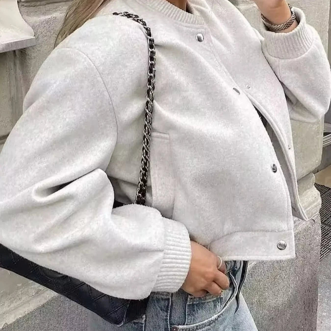 Snap Down Cropped Jacket