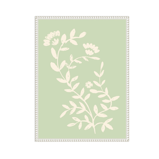 Botanical Pale Green Framed Canvas Wall Art