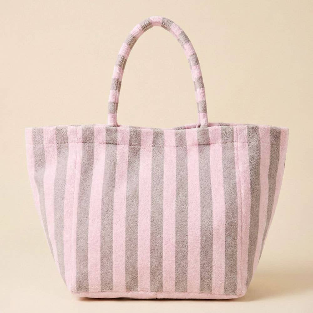 Oversized Striped Terry Beach Tote