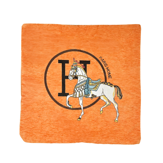 Horse Pillow Cover in Orange