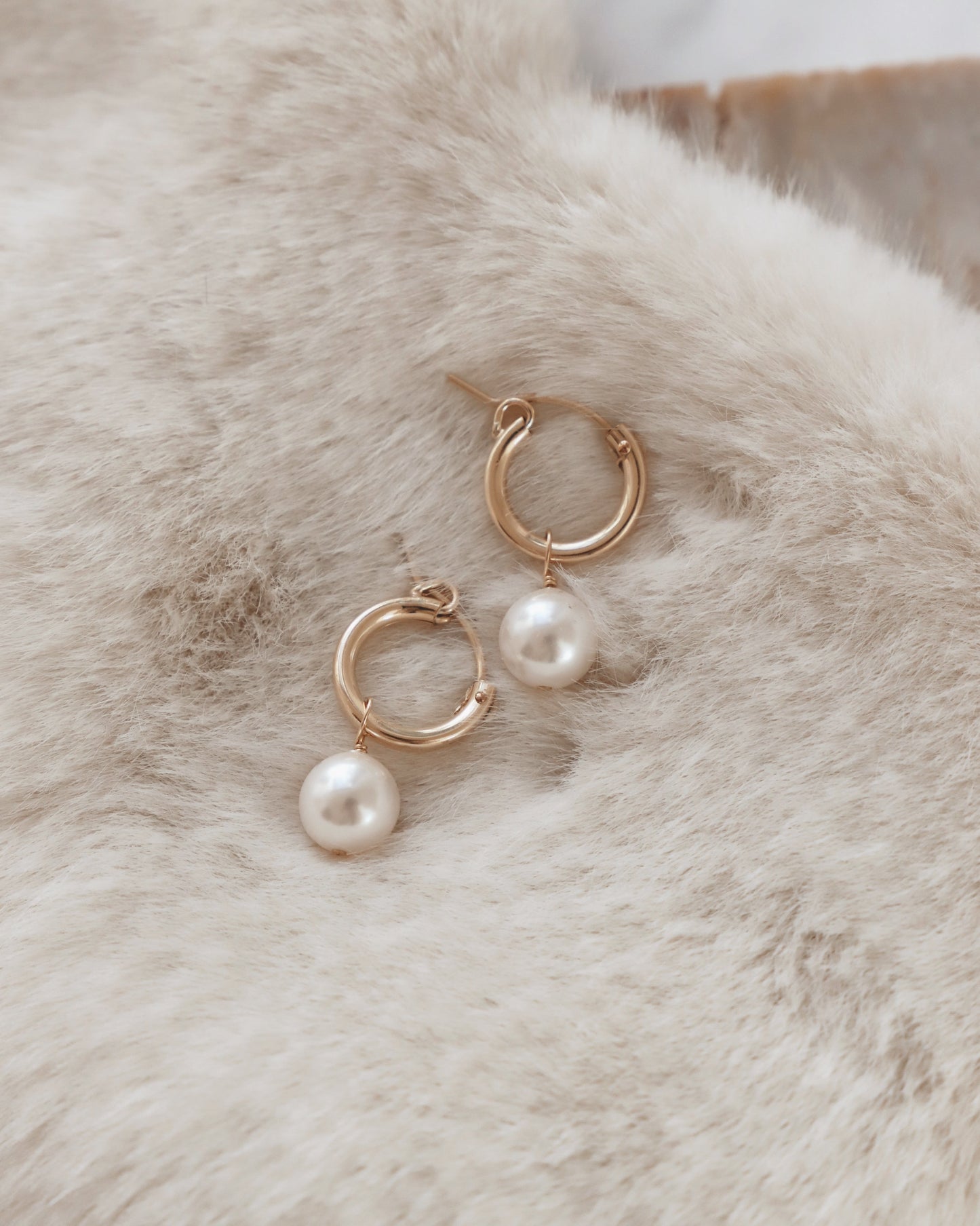 Audrey Pearl Hoop Huggies