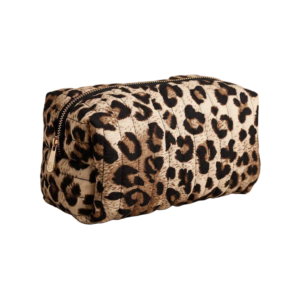 Leopard Quilted Cosmetic Bag