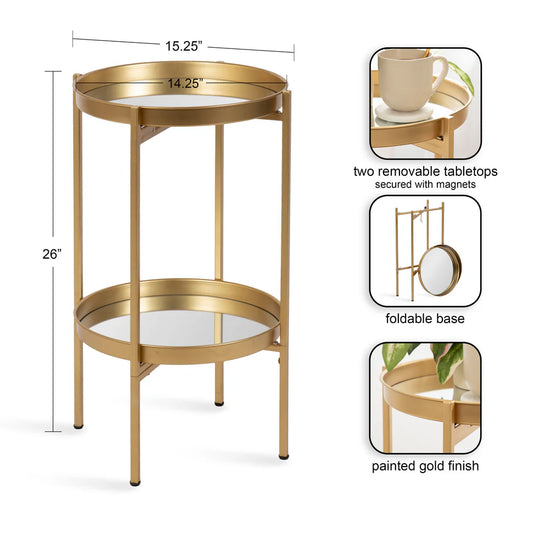 Celia Round 2-Tier Tray Table