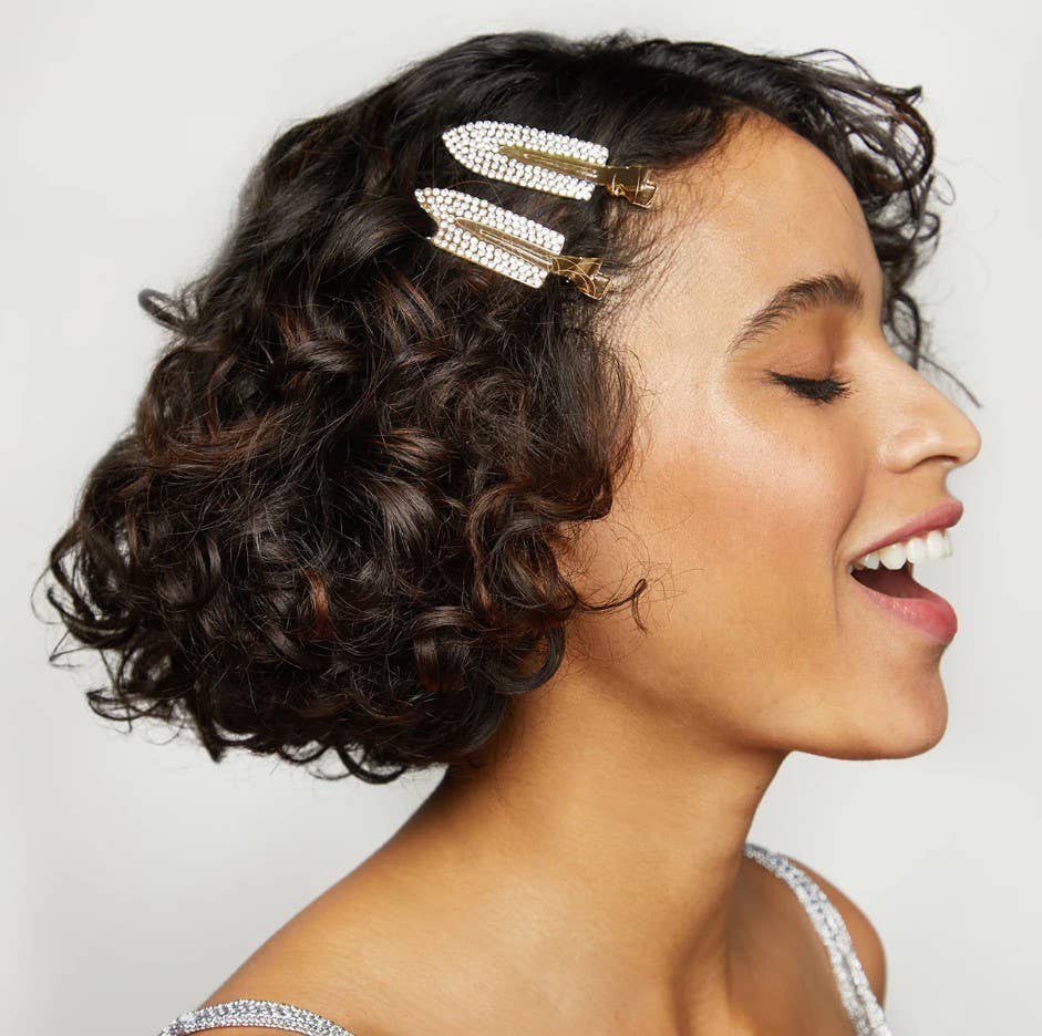 Holiday Glam Creaseless Clips 2pc Set - Rhinestone