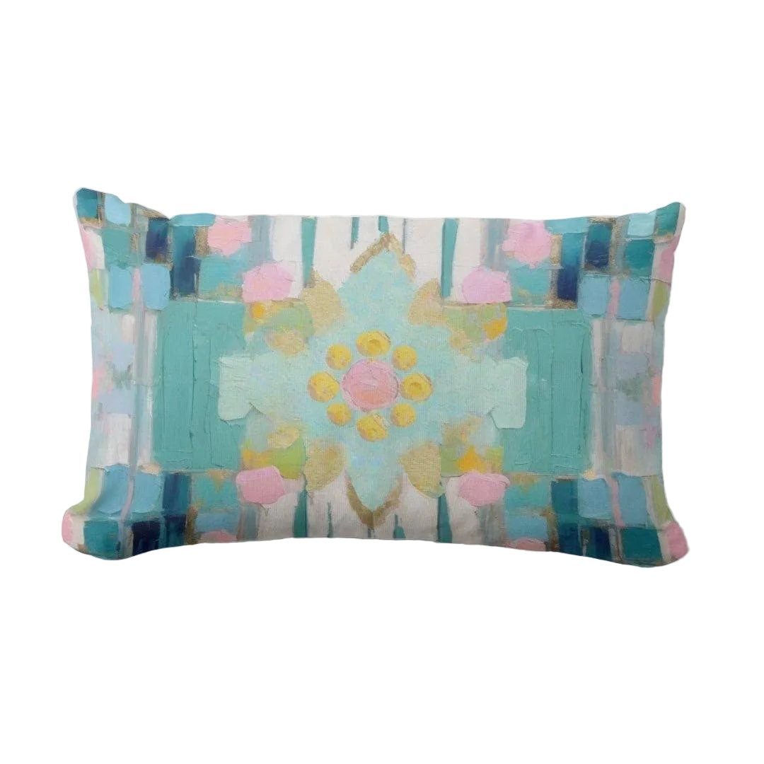 Fiona Abstract Print Lumbar Throw Pillow