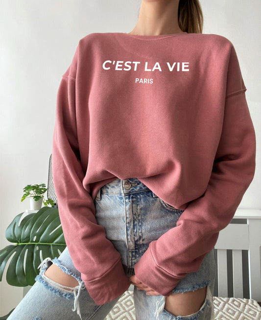 C'est La Vie Fleece Crewneck Sweatshirt