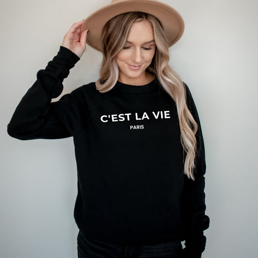 C'est La Vie Fleece Crewneck Sweatshirt