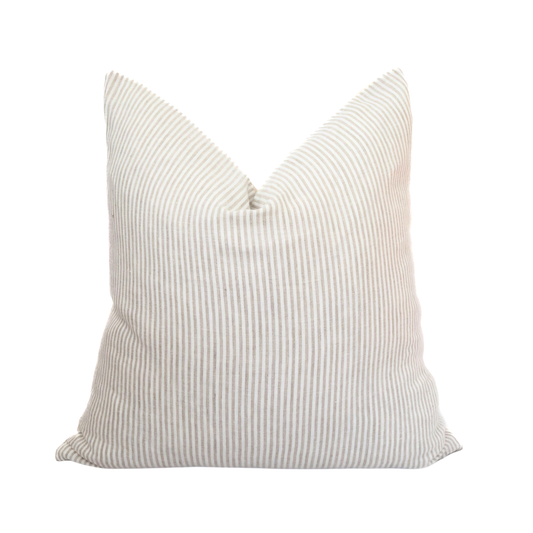 Dale Throw Pillow in Taupe Stripe