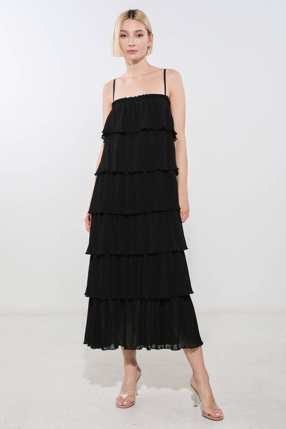 Cayley Tiered Woven Midi Dress